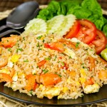 Arroz frito cangrejo, arroz frito, cocina tailandesa