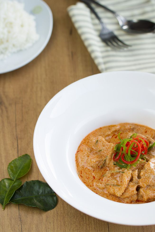 Curry panang con cerdo, curry panang, curry, curry tailandés