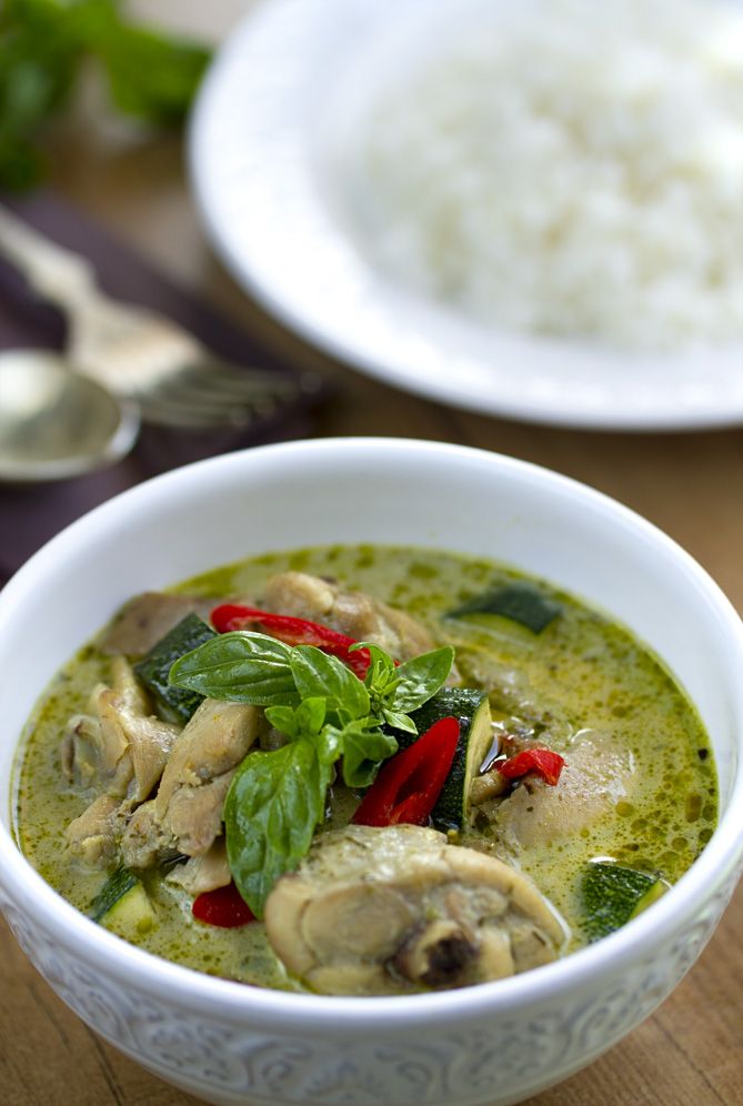 Curry receta, Curry verde con pollo, curry tailandés, pollo con curry, cocina tailandesa