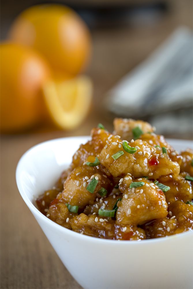 Pollo a la naranja, comida china, cocmida asiática, cocina asiática