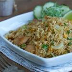 Arroz frito con pollo Thai, Arroz frito con pollo, Arroz frito, Arroz frito estilo thai, Arroz frito Kwan Homsai, cocina tailandesa, cocina asiática