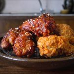 pollo frito coreano, pollo frito, pollo coreano, salsa coreana, salsa picante coreana
