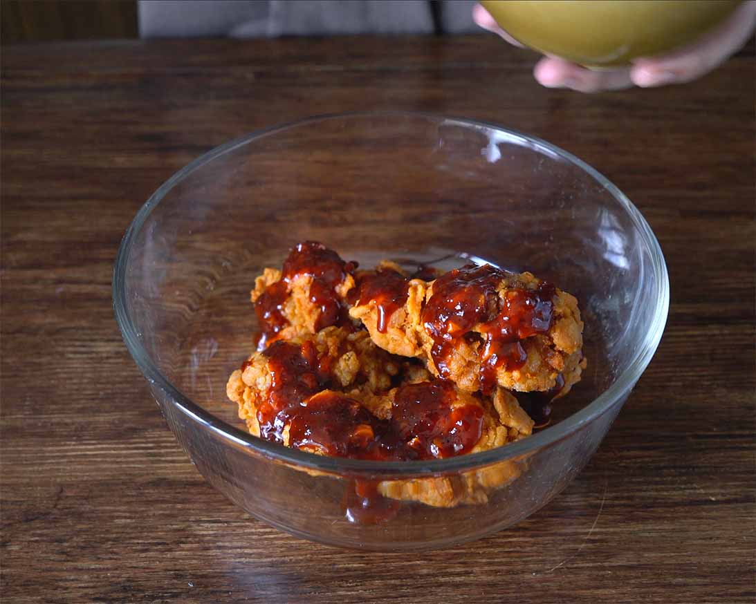 pollo frito coreano, pollo frito, pollo coreano, salsa coreana, salsa picante coreana